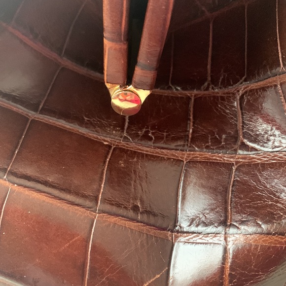 Fossil Leather Y2K Reptile Embossed Unusual Structured Bag 💥 - Picture 13 of 16